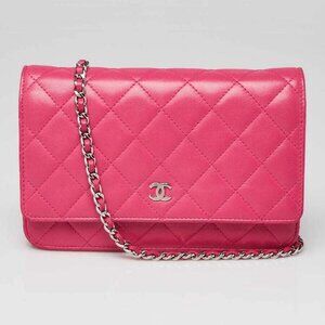 Chanel Pink Quilted Lambskin Leather Classic WOC Clutch Bag